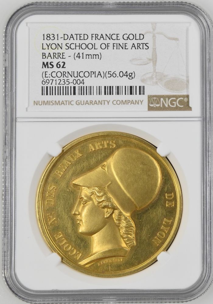 France Lyon School of Fine Arts Gold Medal 1831 NGC MS62 0144432