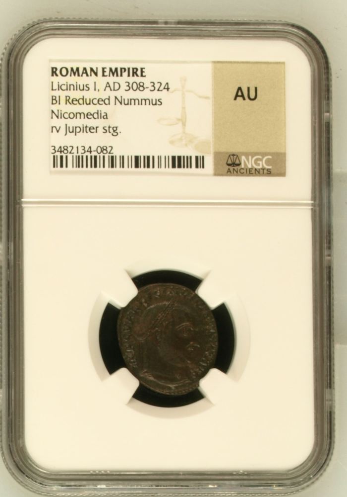 Roman Imperial Licinius I 308-324 AD BI Reduced Nummus NGC AU 0144449