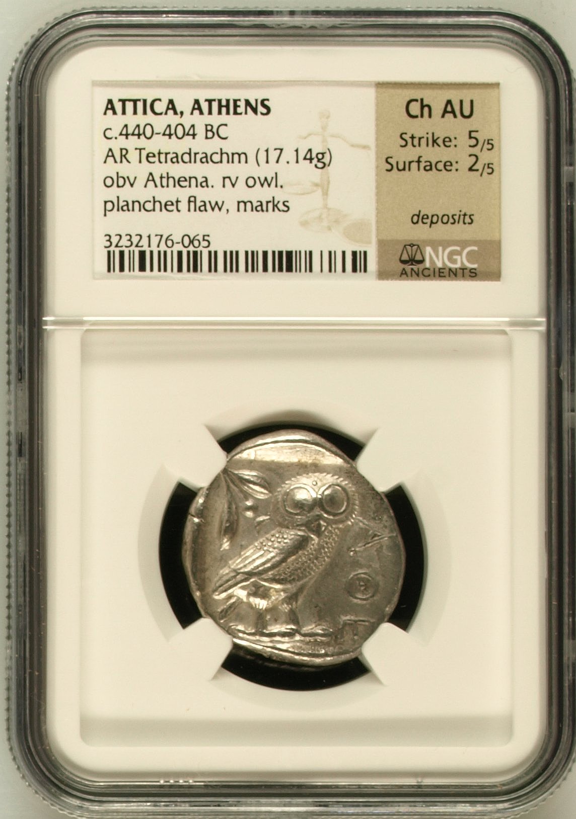 Attica Athens AR Tetradrachm NGC Ch AU 0144450