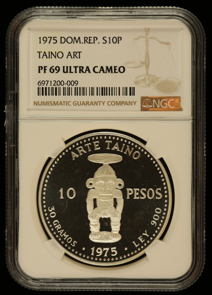 Dominican Republic 10 Peso 1975 NGC PF69 Ultra Cameo 0144456