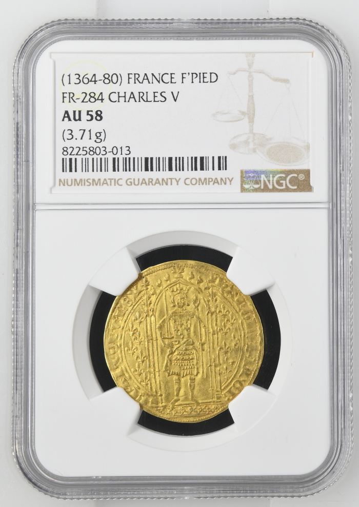 France Franc a pied (1364-80) NGC AU58 FR-284 0144466France Franc a pied (1364-80) NGC AU58 FR-284 0144466