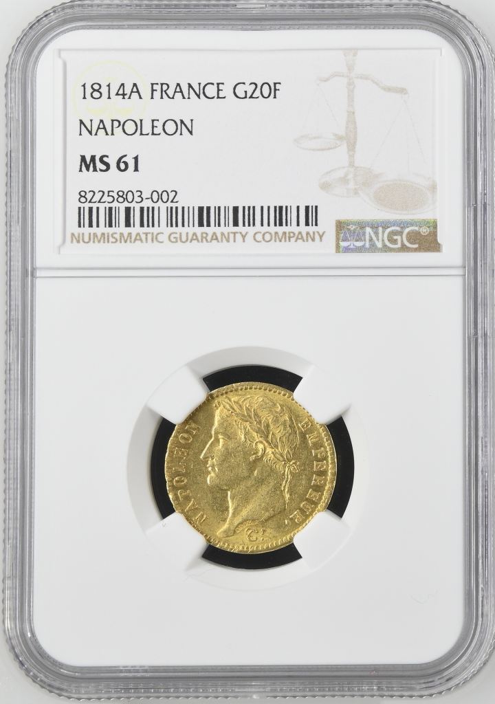 France 20 Francs 1814 A NGC MS61 0144468