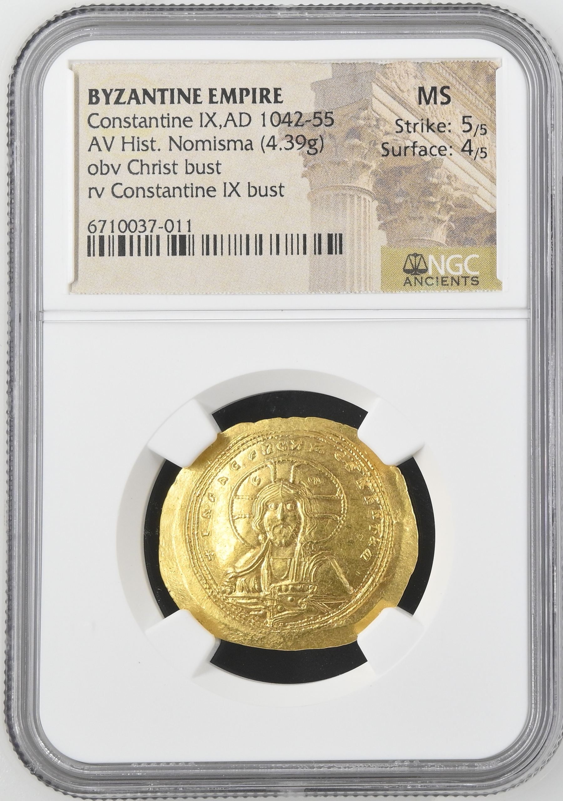 Byzantine Constantine IX 1042-55 AD AV Histamenon Nomisma NGC MS 0144473