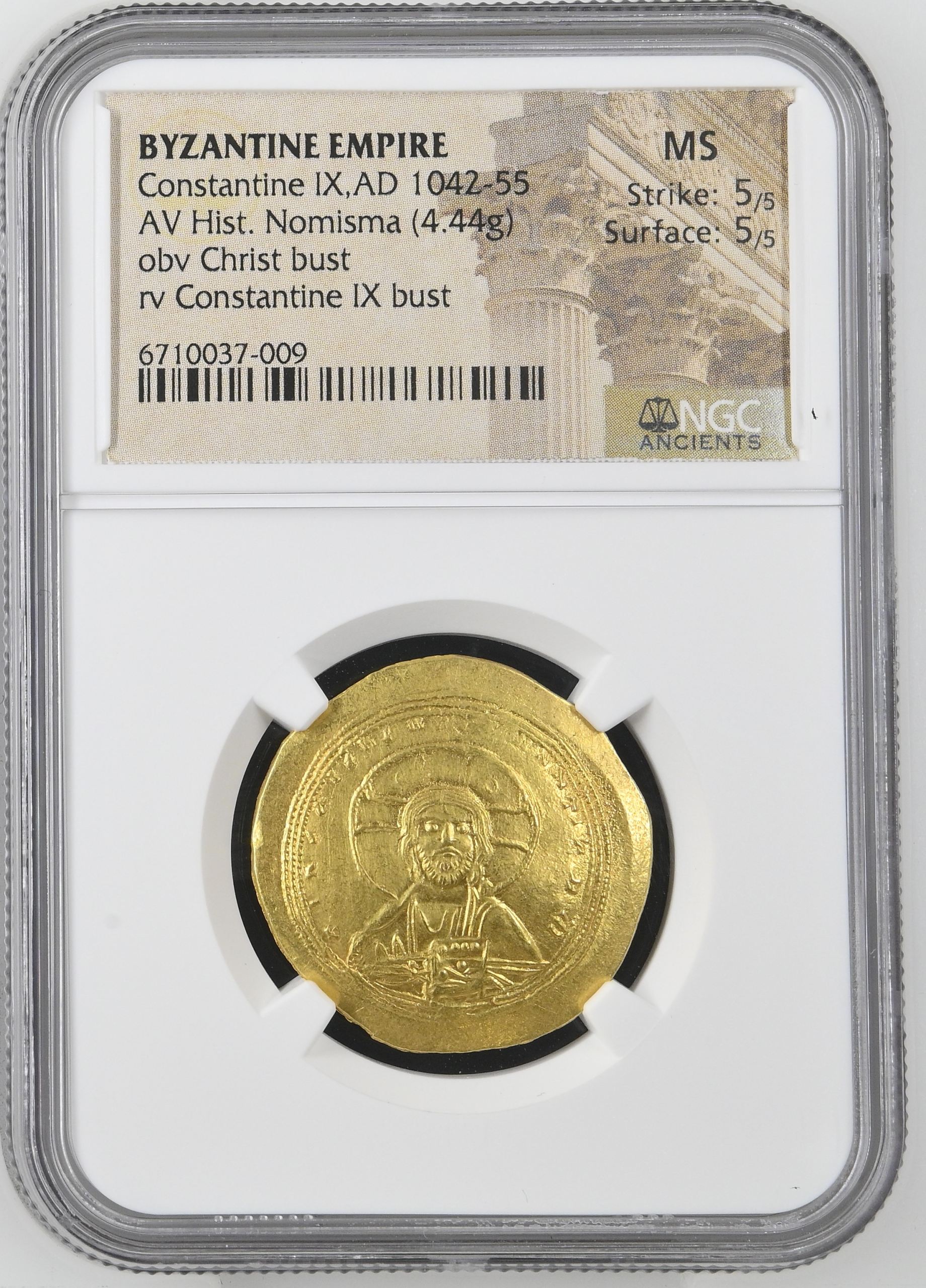 Byzantine Constantine IX 1042-55 AD AV Histamenon Nomisma NGC MS 0144474