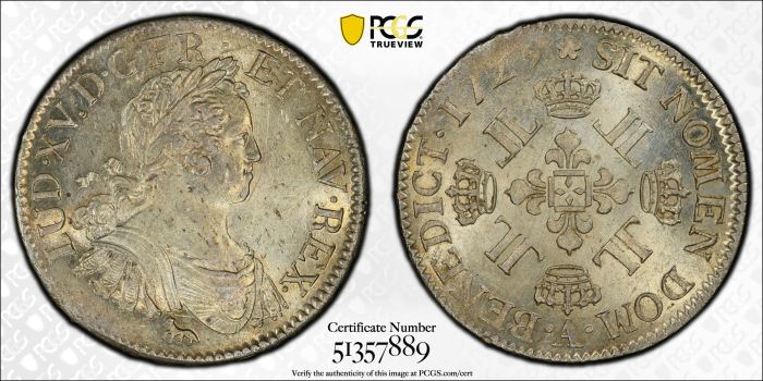 France Ecu 1725 A PCGS MS61 Gad-320 0144476France Ecu 1725 A PCGS MS61 Gad-320 0144476 - Image 3