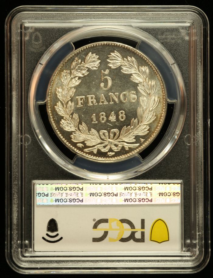 France 5 Franc 1848 A PCGS MS63 Gad-678a, F-325 0144479France 5 Franc 1848 A PCGS MS63 Gad-678a, F-325 0144479 - Image 2