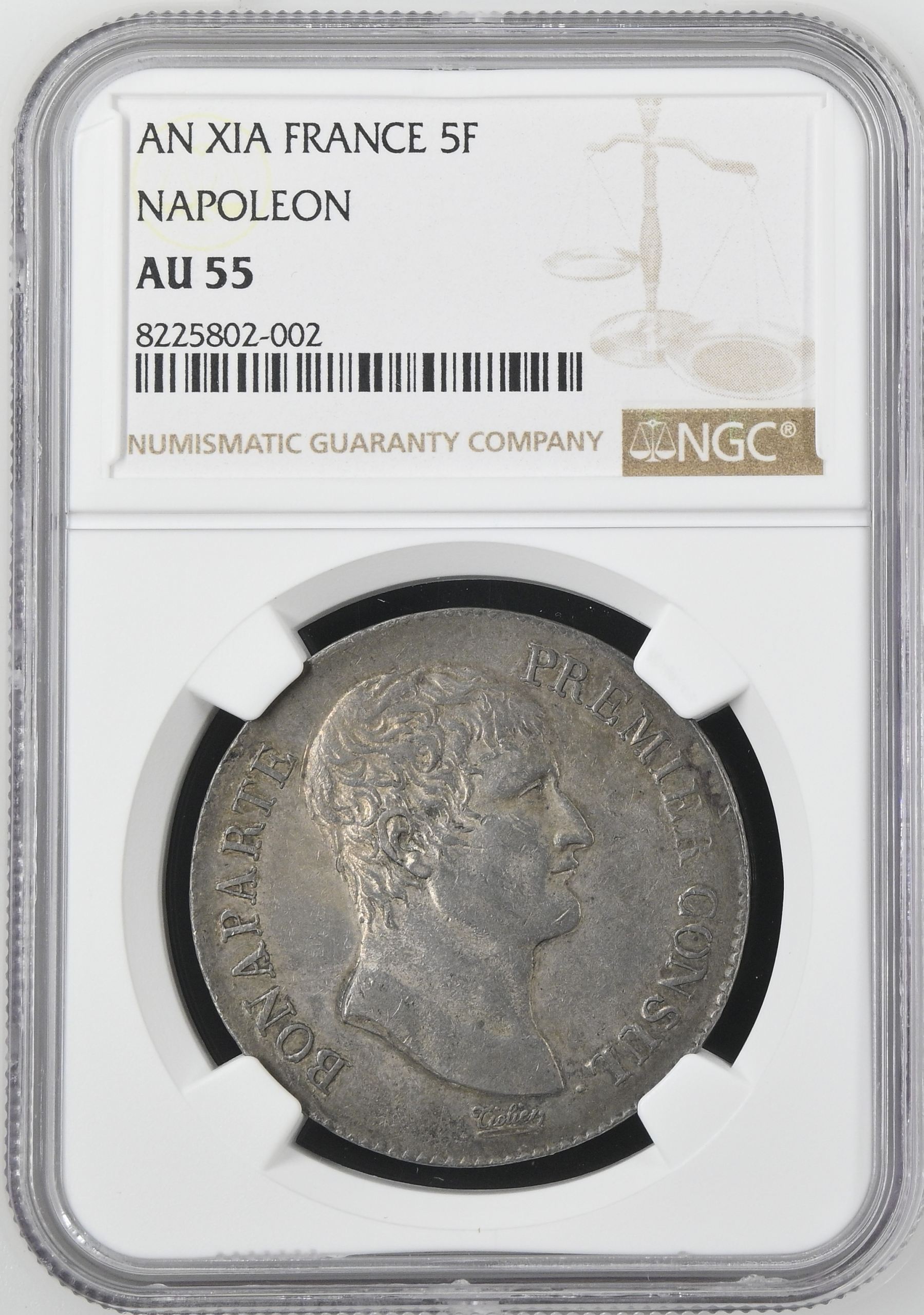 France 5 Franc AN XI A NGC AU55 0144484