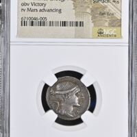Roman Republic L.Valeria Flaccus c.108/7 BC AR Denarius NGC Ch VF