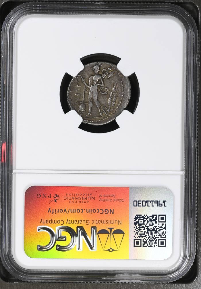 Roman Republic L.Valeria Flaccus c.108/7 BC AR Denarius NGC Ch VF 0144492Roman Republic L.Valeria Flaccus c.108/7 BC AR Denarius NGC Ch VF 0144492 - Image 2