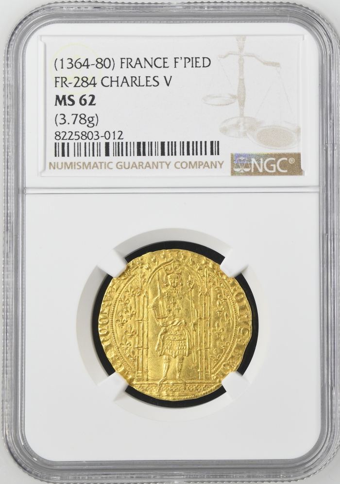 France Franc a pied (1364-80) NGC MS62 FR-284 0144493France Franc a pied (1364-80) NGC MS62 FR-284 0144493