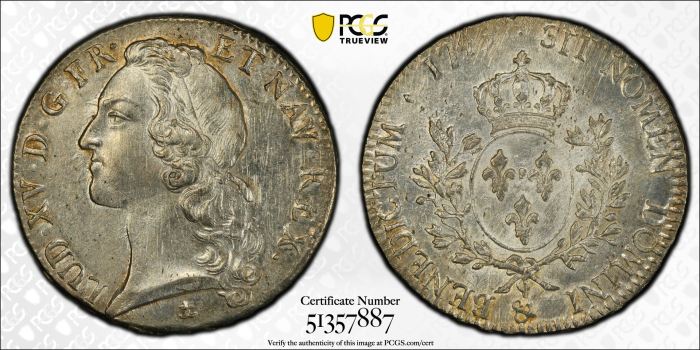 France Ecu 1745 & PCGS MS62 Gad-322 0144513France Ecu 1745 & PCGS MS62 Gad-322 0144513 - Image 3