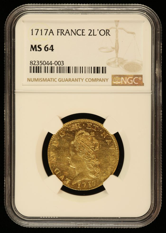 France 2 Louis d or 1717 A NGC MS64 0144538