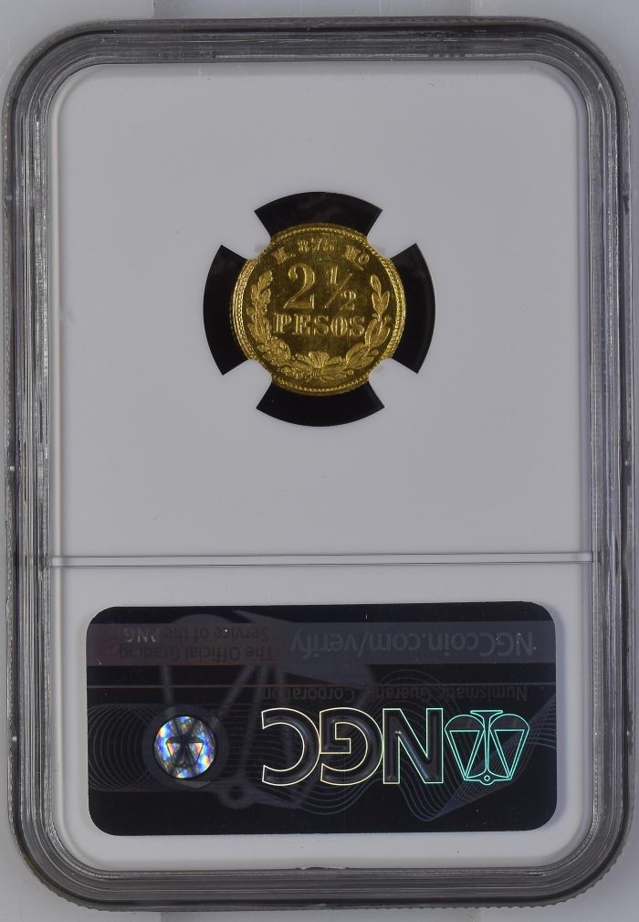 Republic Gold 2.5 Peso 1888 Mo M NGC MS64PL 0144545