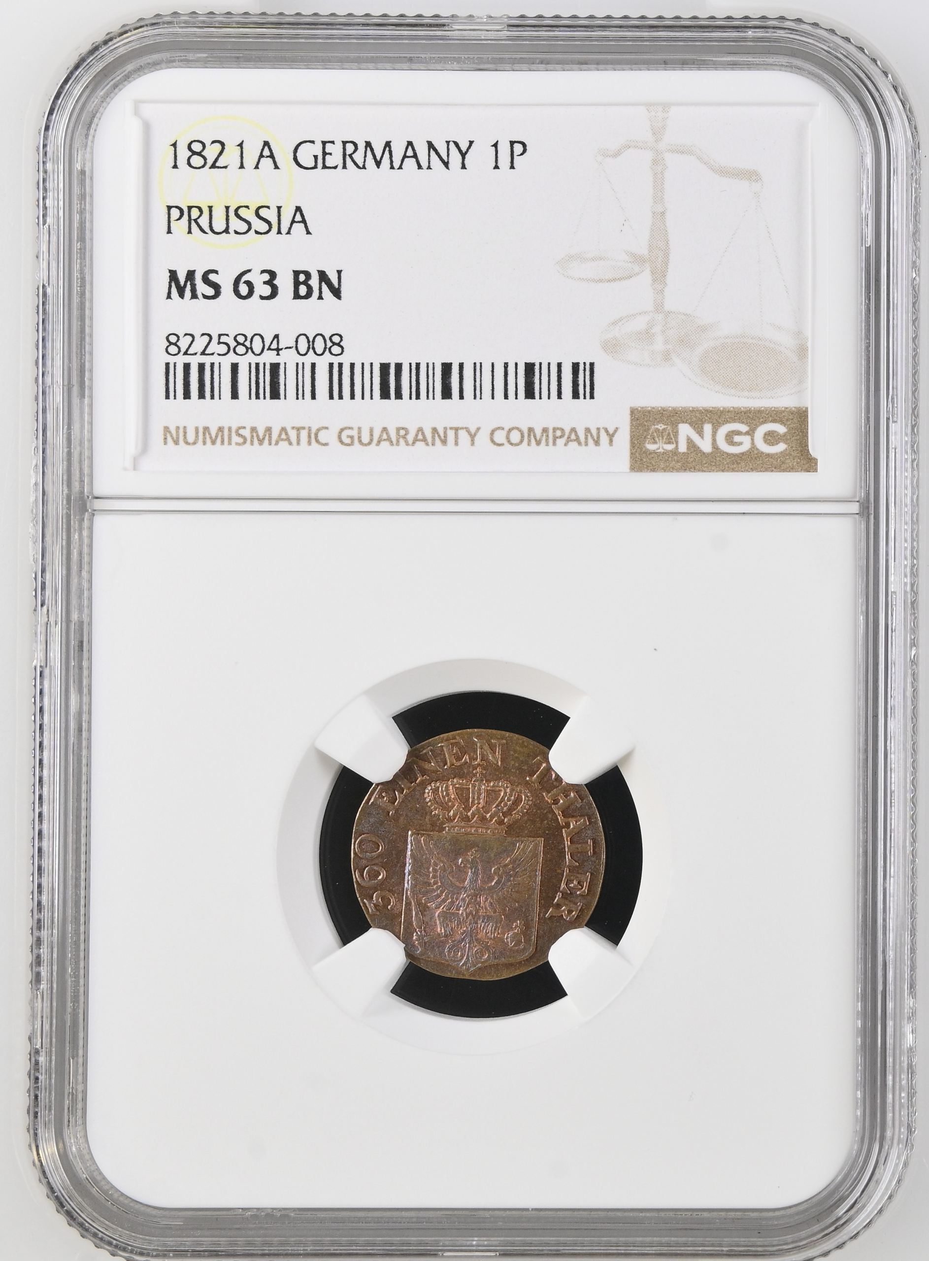 Germany Pfenning 1821 A NGC MS63BN 0144589