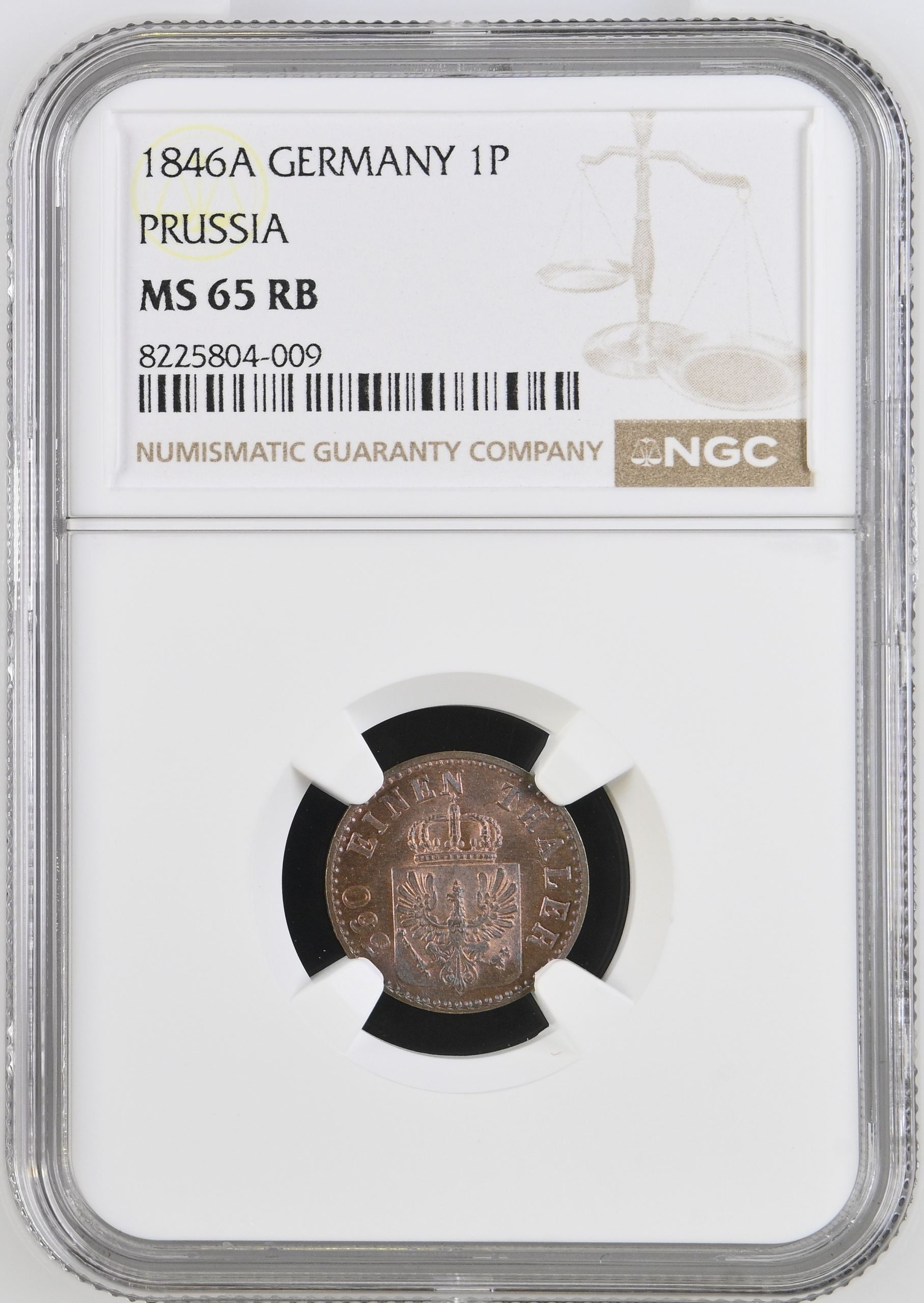 Germany Pfenning 1846 A Prussia NGC MS65RB 0144590