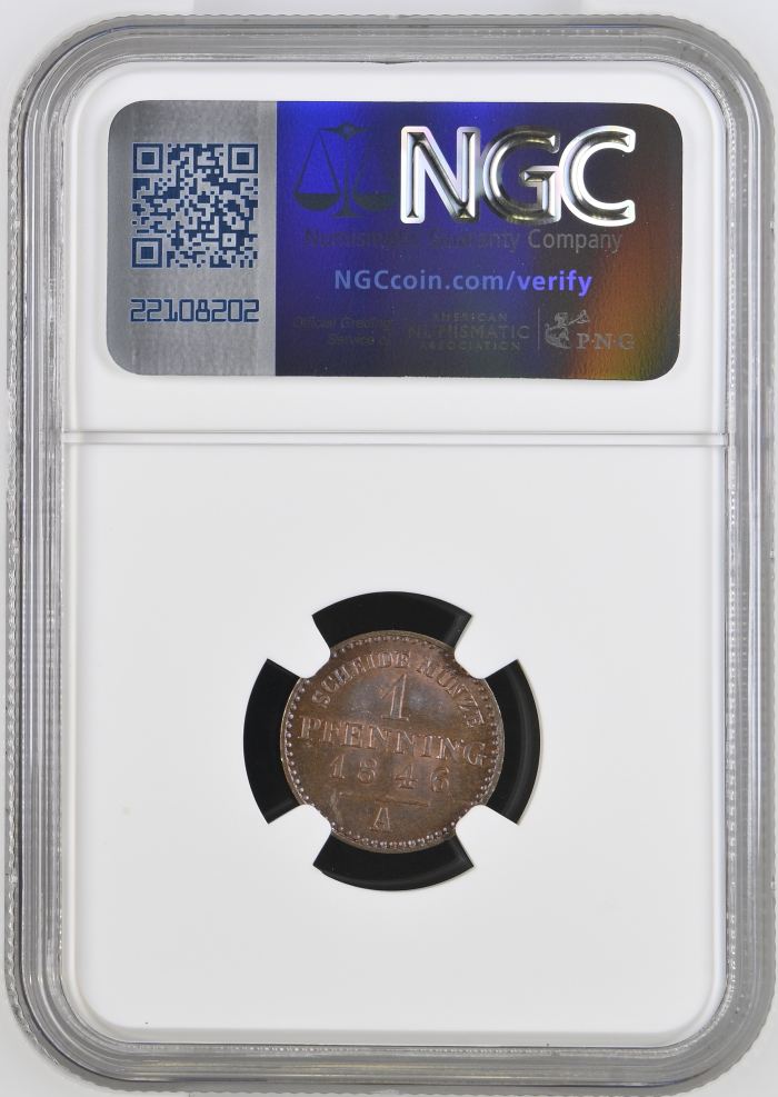 Germany Pfenning 1846 A Prussia NGC MS65RB 0144590Germany Pfenning 1846 A Prussia NGC MS65RB 0144590 - Image 2