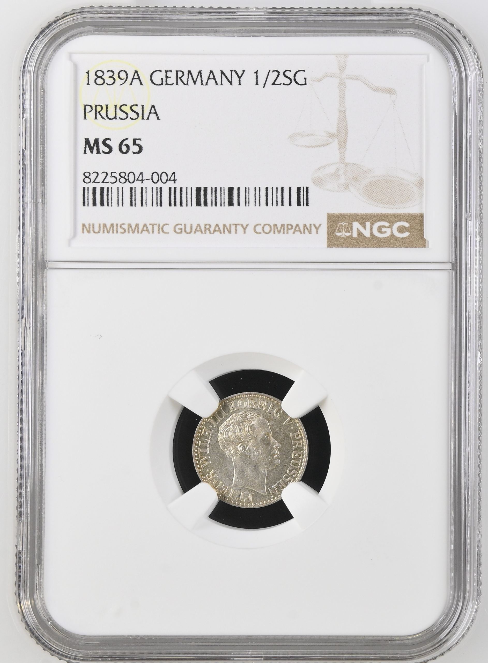 Germany 1/2 Groschen 1839 A Prussia NGC MS65 0144596