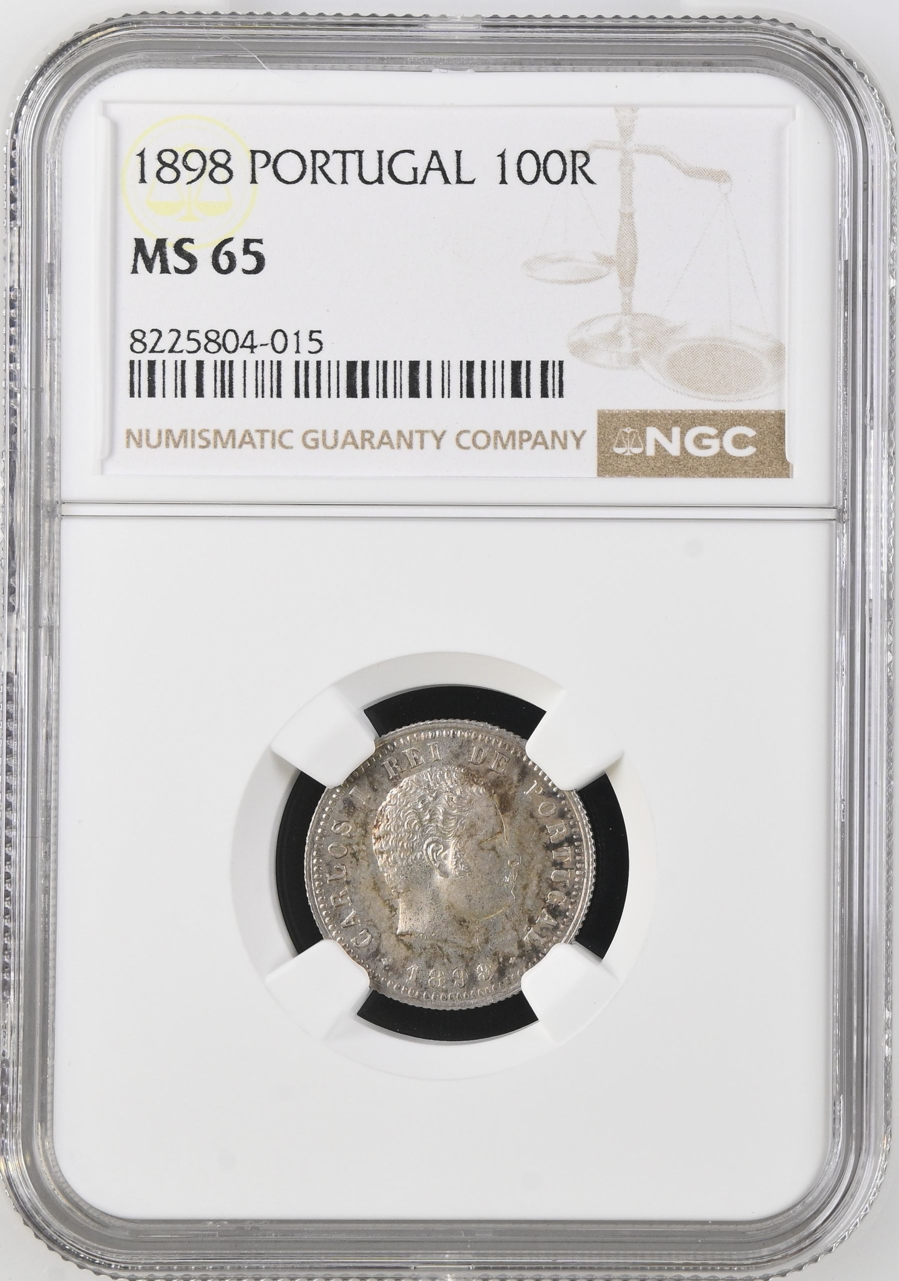 Portugal 100 Reis 1898 NGC MS65 0144608
