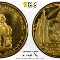 Medals & Tokens Modern Gold Emiliano Zapata Gold Medal (1961-63