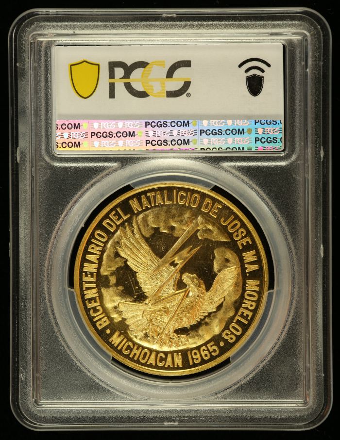 Medals & Tokens Modern Gold Morelos Bicentennial Gold Medal 1965 Mo PCGS SP64 Grove-P-326 0144626