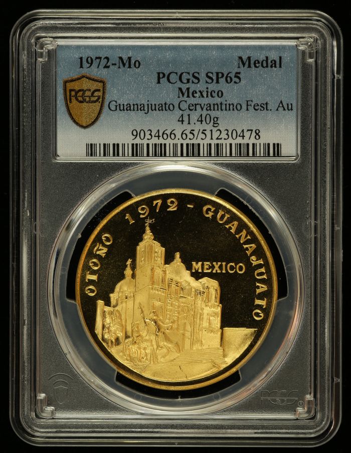 Medals & Tokens Modern Gold Guanajuato Cervantino Festival 1972 Mo PCGS SP65 0144629