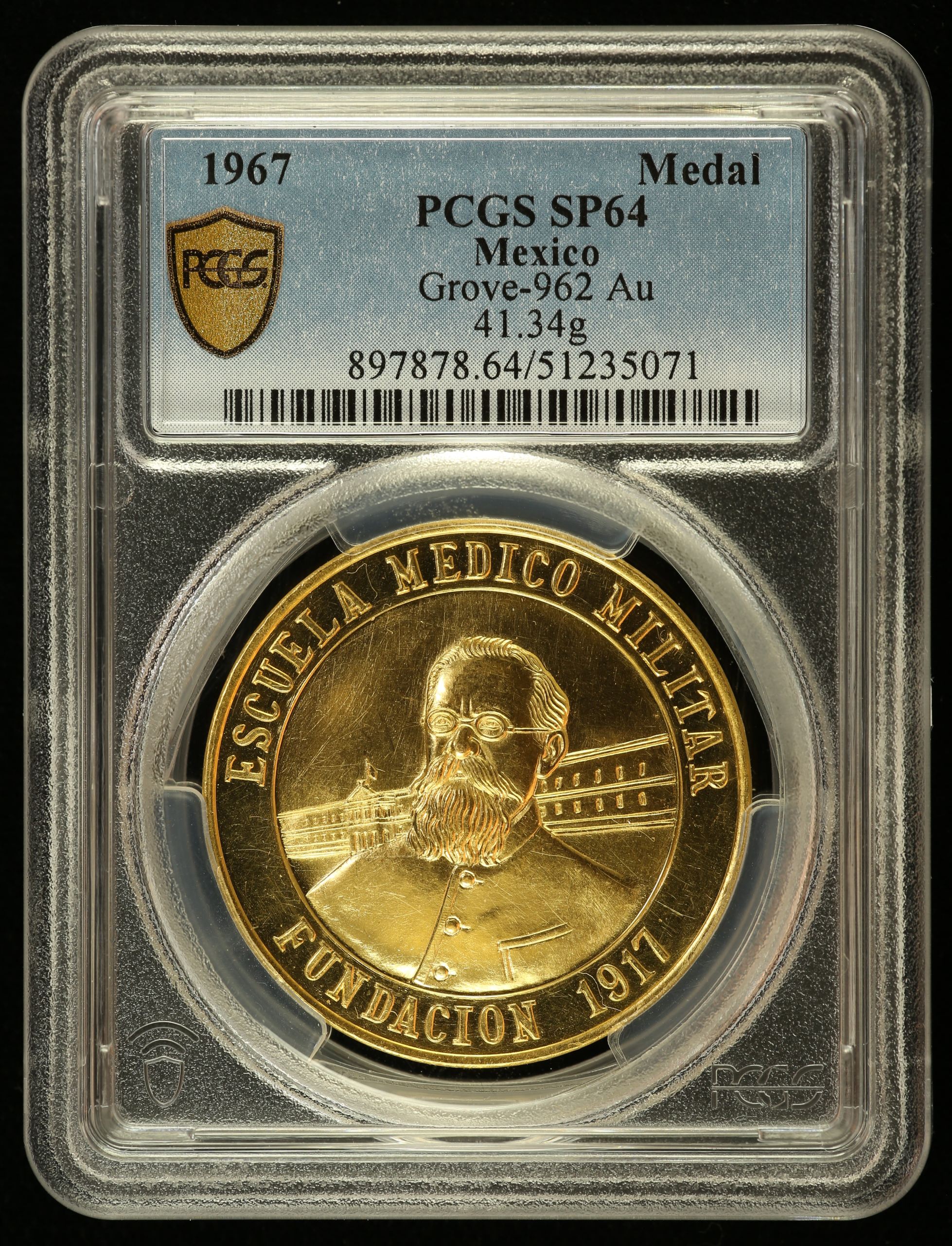 Medals & Tokens Modern Gold 50th Anniversary Military Medical School Gold Medal 1967 Grove-962 PCGS SP64 0144633