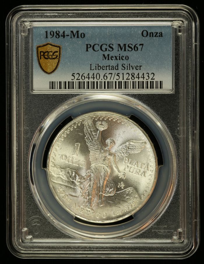 Modern Silver & Minors Onza 1984 Mo PCGS MS67 0144643