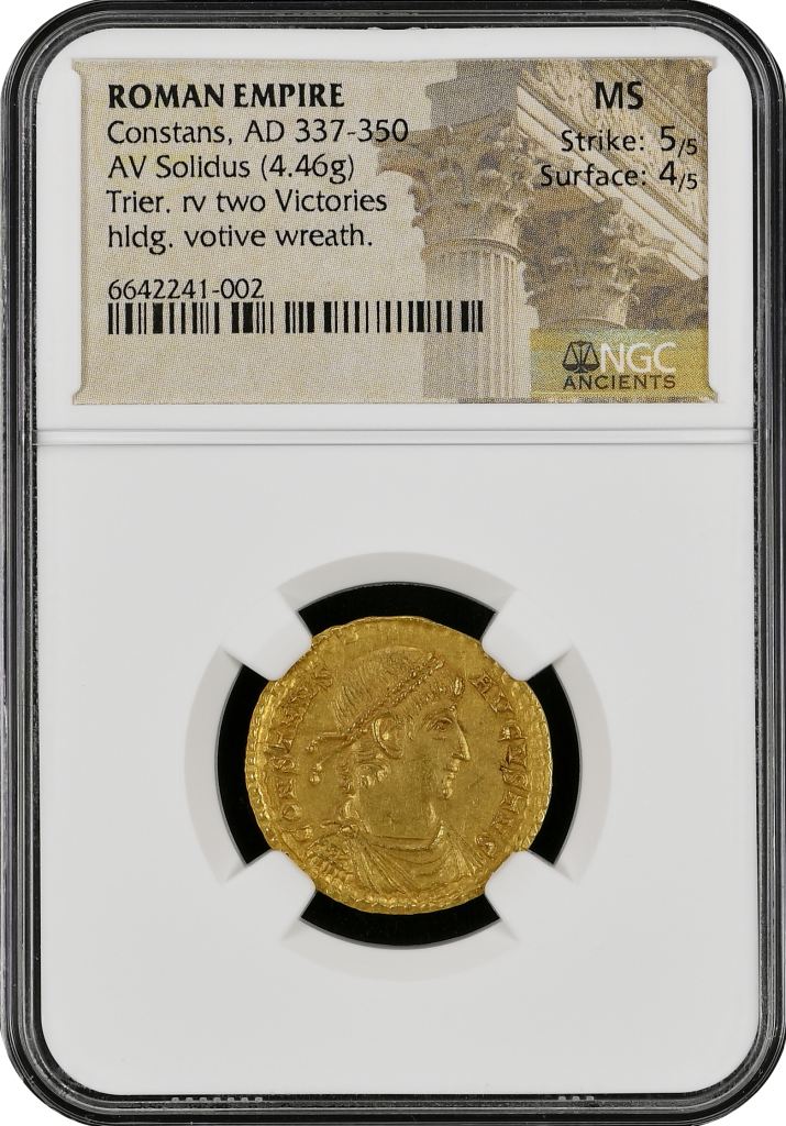 Roman Imperial Constans 337-350 AD AV Solidus NGC MS 0144669