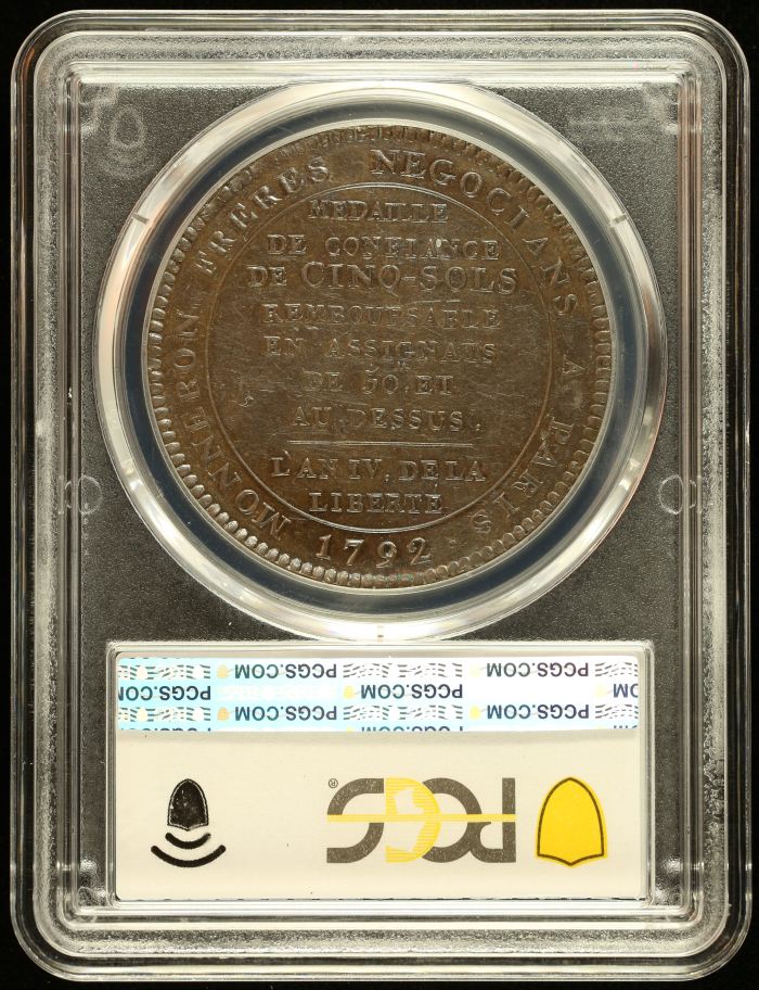 France 5 Sols 1792 PCGS AU58 Maz-145 0144601France 5 Sols 1792 PCGS AU58 Maz-145 0144601 - Image 2