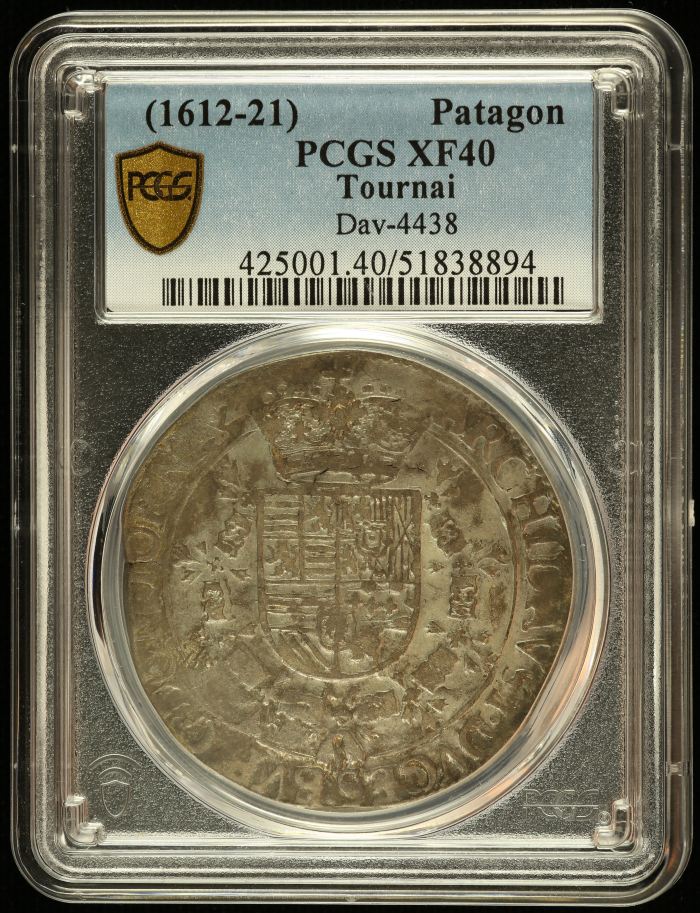 Belgium Patagon (1612-21) Tournai PCGS XF40 DAV-4438 0144567Belgium Patagon (1612-21) Tournai PCGS XF40 DAV-4438 0144567