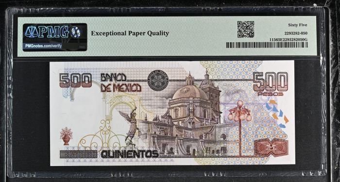 Banco De Mexico 500 Pesos 2000 Pick #115 PMG Gem UNC65 EPQ f_35396