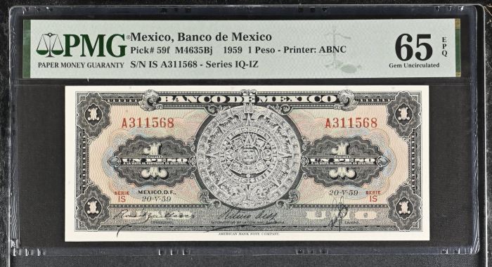 Banco De Mexico 8 Piece Issued Note Set Pick #49-61 PMG Gem UNC65 EPQ f_35436Banco De Mexico 8 Piece Issued Note Set Pick #49-61 PMG Gem UNC65 EPQ f_35436