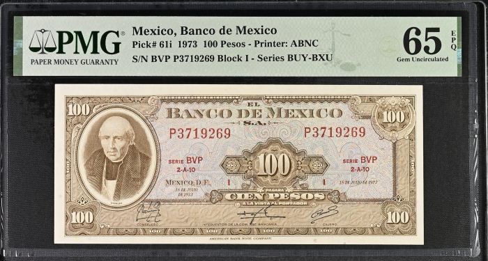 Banco De Mexico 8 Piece Issued Note Set Pick #49-61 PMG Gem UNC65 EPQ f_35436Banco De Mexico 8 Piece Issued Note Set Pick #49-61 PMG Gem UNC65 EPQ f_35436 - Image 11