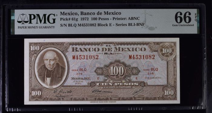 Banco De Mexico 8 Piece Issued Note Set Pick #49-61 PMG Gem UNC66 EPQ f_35437Banco De Mexico 8 Piece Issued Note Set Pick #49-61 PMG Gem UNC66 EPQ f_35437 - Image 11