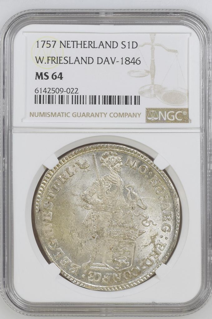 Netherlands Ducaton 1757 W. Friesland DAV-1846 NGC MS64 0144678