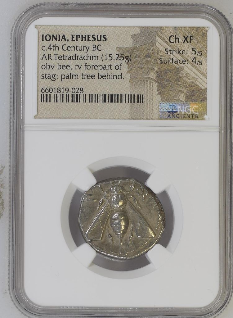 Ionia Ephesus c. 4th Century BC AR Tetradrachm NGC Ch XF 0144685