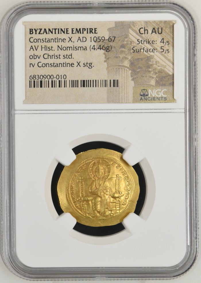 Byzantine Constantine X 1059-67 AD AV Histamenon Nomisma NGC Ch AU 0144689Byzantine Constantine X 1059-67 AD AV Histamenon Nomisma NGC Ch AU 0144689