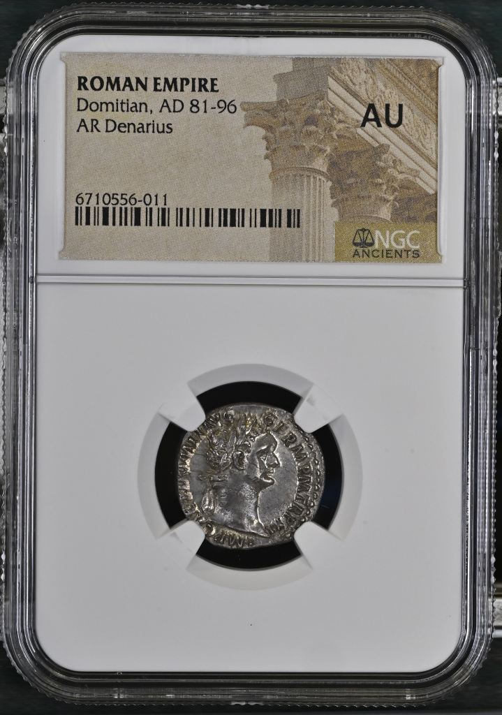 Roman Imperial Domitian 81-96 AD AR Denarius AU 0144691