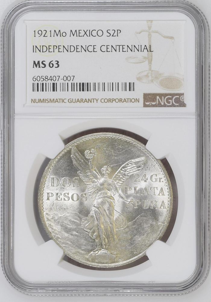 Modern Silver & Minors 2 Peso 1921 Mo NGC MS63 0144702Modern Silver & Minors 2 Peso 1921 Mo NGC MS63 0144702