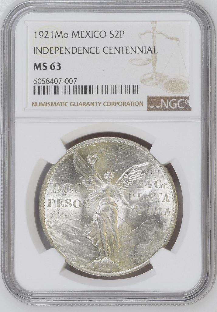 Modern Silver & Minors 2 Peso 1921 Mo NGC MS63 0144702