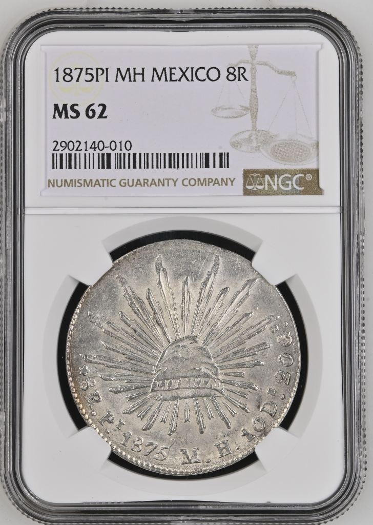 Potosi 8 Reales 1875 Pi MH NGC MS62 0144708