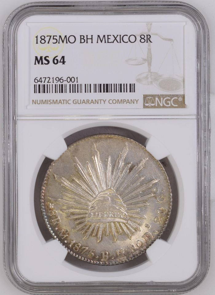 Mexico City 8 Reales 1875 Mo BH NGC MS64 0144710Mexico City 8 Reales 1875 Mo BH NGC MS64 0144710