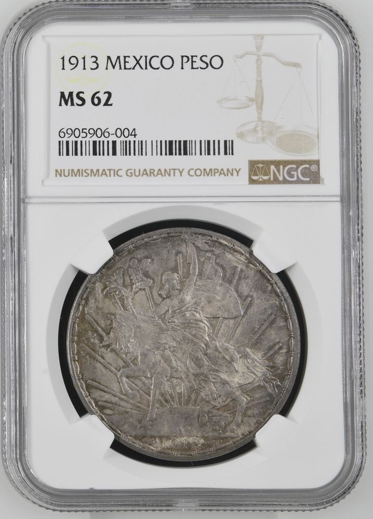 Modern Silver & Minors Peso 1913 NGC MS62 0144712