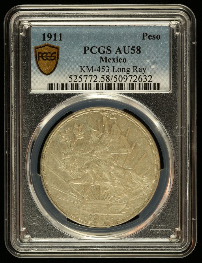 Modern Silver & Minors Peso 1911 PCGS AU58 0144713Modern Silver & Minors Peso 1911 PCGS AU58 0144713