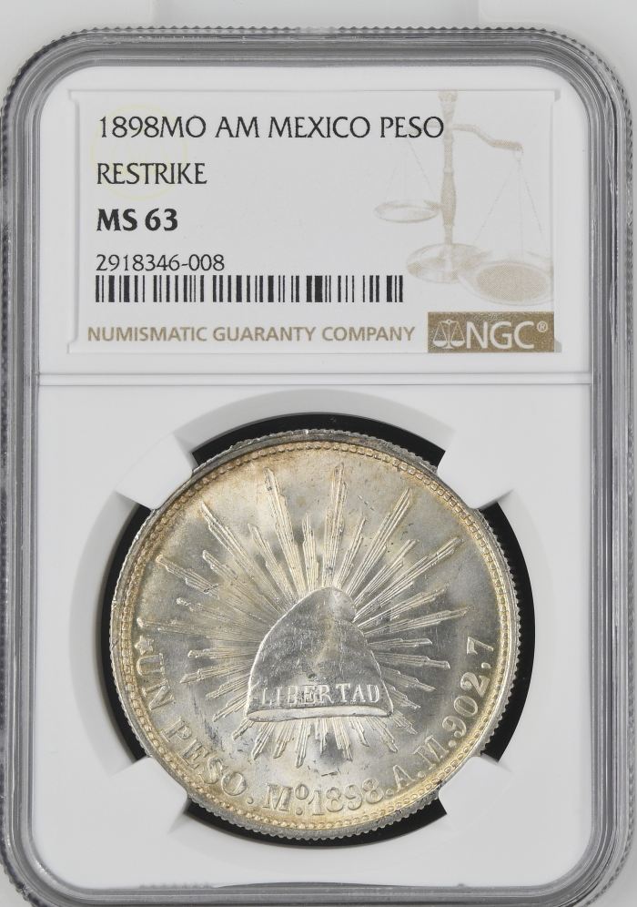 Republic Silver & Minors Peso 1898 Mo AM NGC MS63 0144714Republic Silver & Minors Peso 1898 Mo AM NGC MS63 0144714