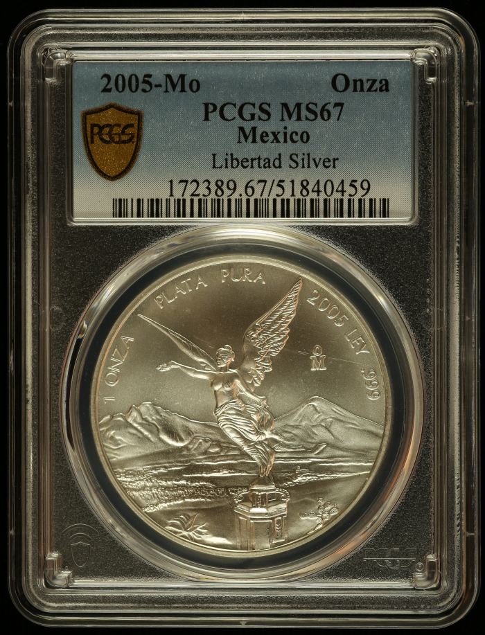 Modern Silver & Minors Onza 2005 Mo PCGS MS67 0144720Modern Silver & Minors Onza 2005 Mo PCGS MS67 0144720