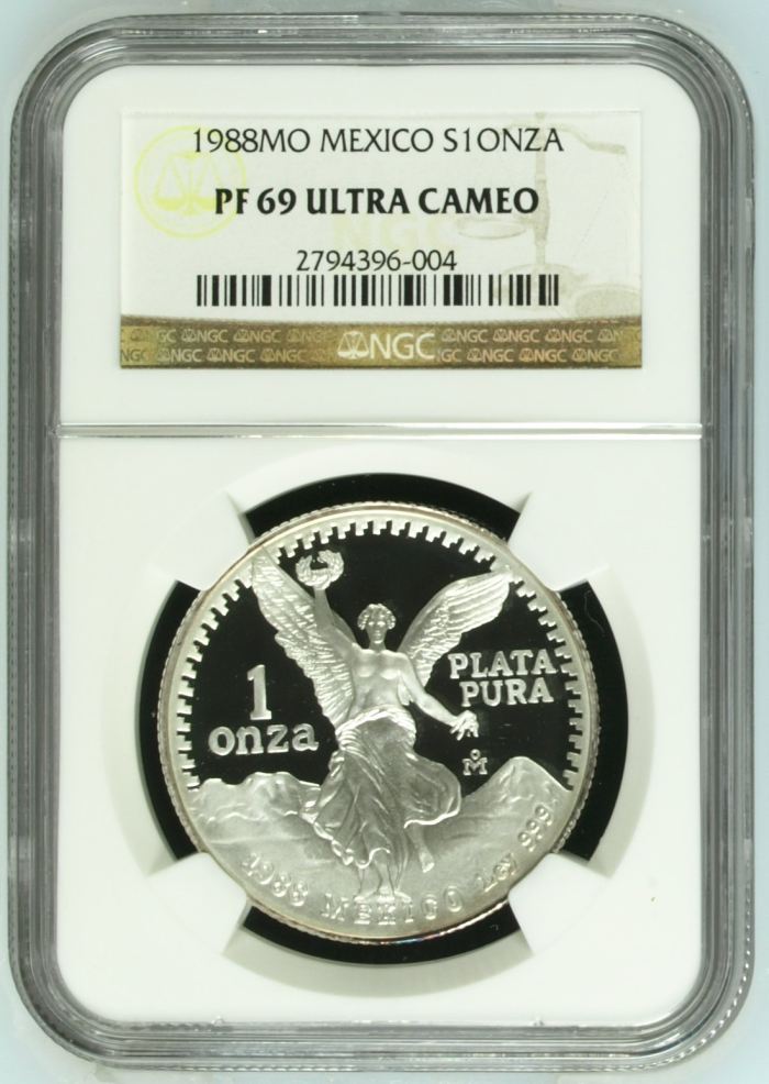 Modern Silver & Minors Onza 1988 Mo NGC PF69 Ultra Cameo 0144732Modern Silver & Minors Onza 1988 Mo NGC PF69 Ultra Cameo 0144732