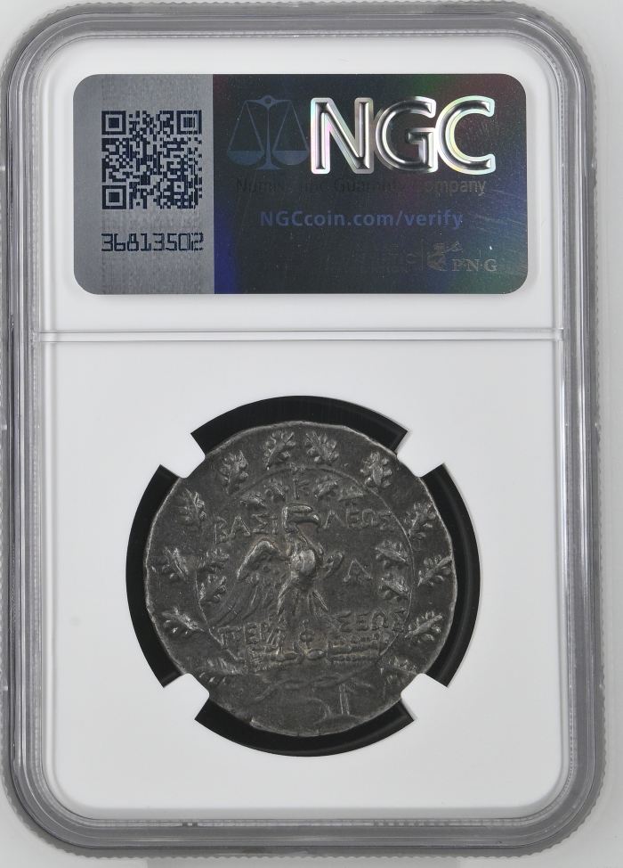 Macedonian Kings Perseus 179-168 BC AR Tetradrachm NGC Ch VF 0144746Macedonian Kings Perseus 179-168 BC AR Tetradrachm NGC Ch VF 0144746 - Image 2