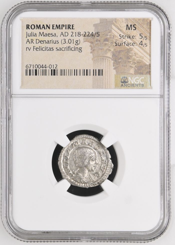 Roman Imperial Julia Maesa 218-225 AD AR Denarius NGC MS 0144765Roman Imperial Julia Maesa 218-225 AD AR Denarius NGC MS 0144765