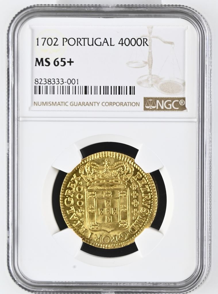 Portugal 4,000 Reis 1702 NGC MS65+ 0144782